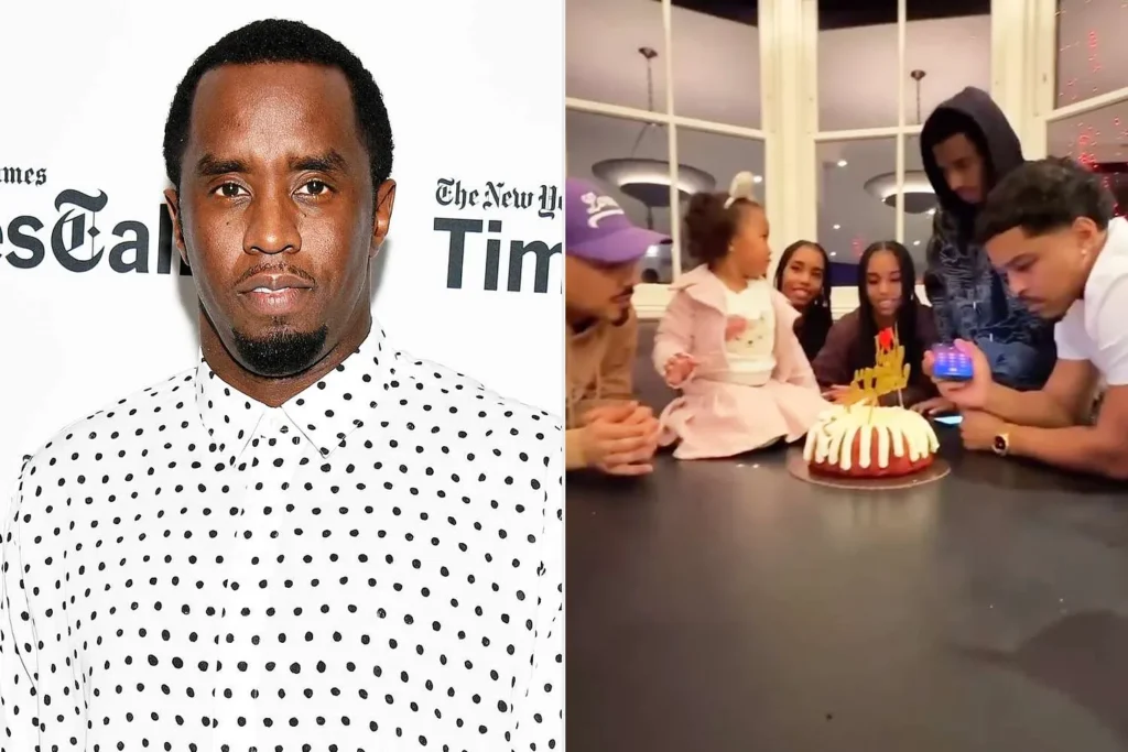 Diddy's kids, minus his daughter Jessie, wishing him a happy birthday on a phone call.